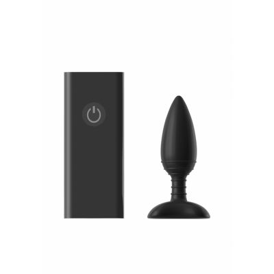 ACE MEDIUM Remote Control Vibrating Butt Plug Black Anal Vibrator For Men