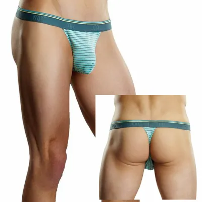 Male Power Heather Stripe Bong Thong Mint S M