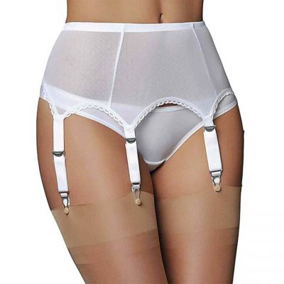 Bondara Flirt White Retro Garter Belt And Thong