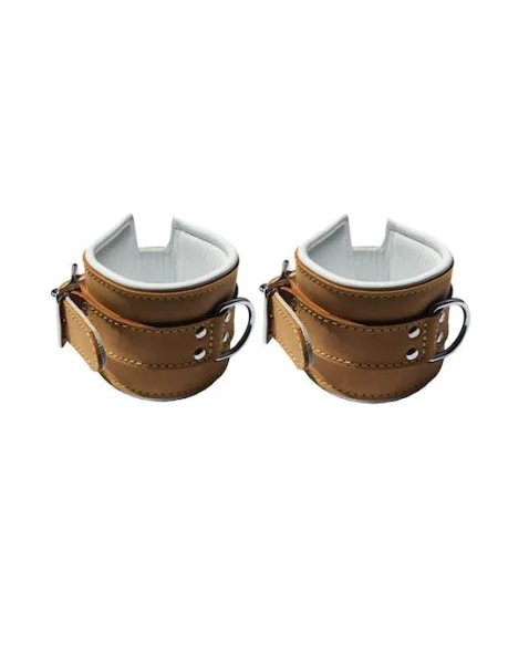Bound X Caramel Leather Cuffs And Collar Set