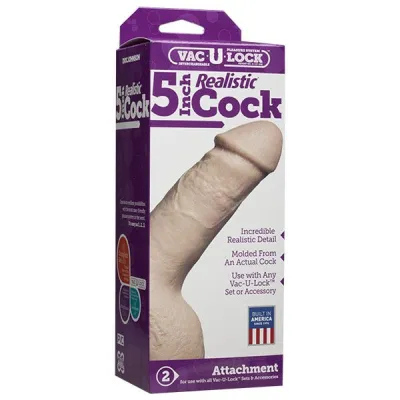 Vac U Lock 5inch Realistic Cock