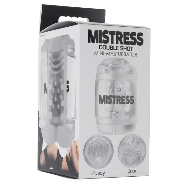 Mistress Double Shot Mini Masturbator in Clear