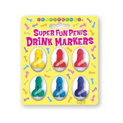 Games Novelty Super Fun Penis Drink Markers 6 piece Set