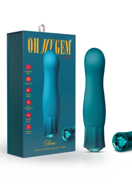 Oh My Gem Fierce Rechargeable Silicone Warming G-Spot Vibrator By Blush - Blue Topaz