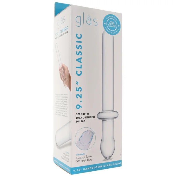 Gläs 9.25" Classic Smooth Dual-Ended Glass Dildo  - Clear