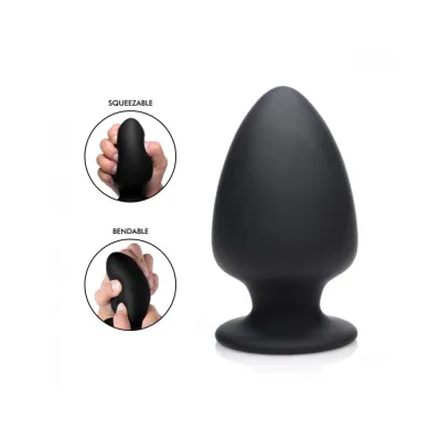 Squeezable Large Anal Plug Black