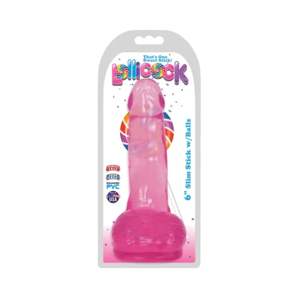 Lollicock 6 inches Slim Stick Dildo with Balls