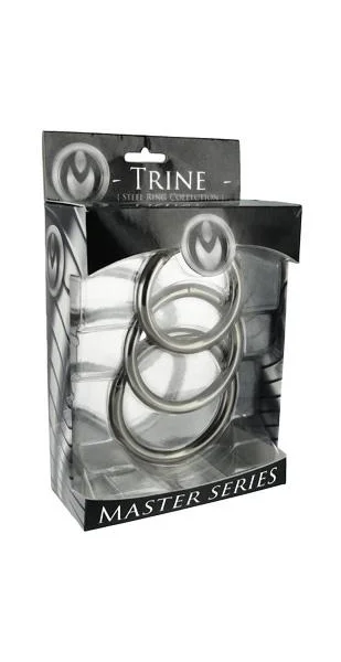 Trine Steel Cock Ring Collection 3 Piece