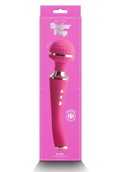 Sugar Pop Bliss Silicone Rechargeable Wand Style Vibrator - Black