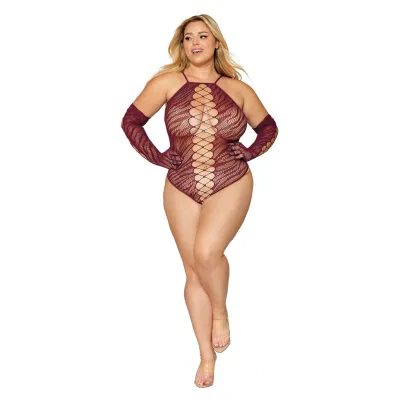 Teddy and Gloves Queen Size Burgundy