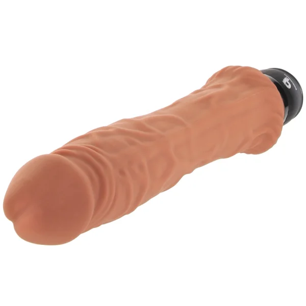 Powercocks Girthy Realistic Silicone Waterproof Rechargeable 8" Vibrator - Caramel