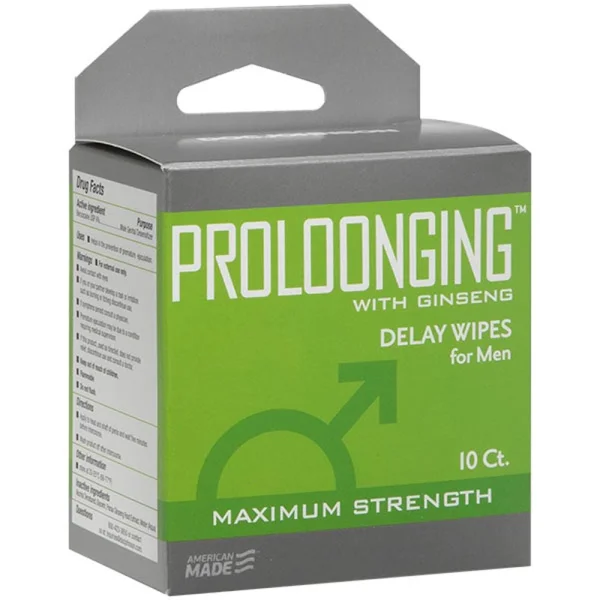 Proloonging With Ginseng Delay Wipes For Men 10 Pack