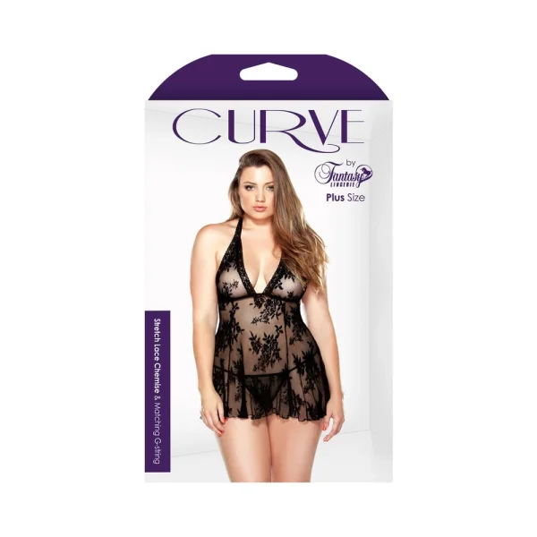 Lace Chemise & Matching G-String Black 1X/2X — image 9 of 9