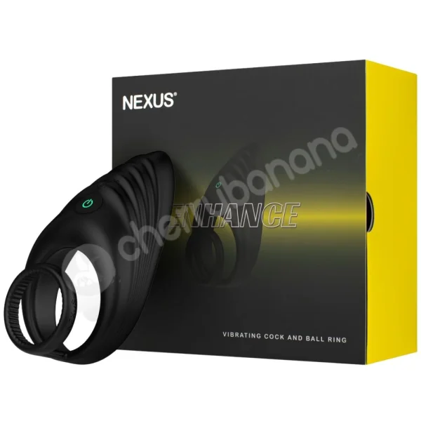 Nexus Enhance Black Vibrating 6 Function Cock & Ball Ring