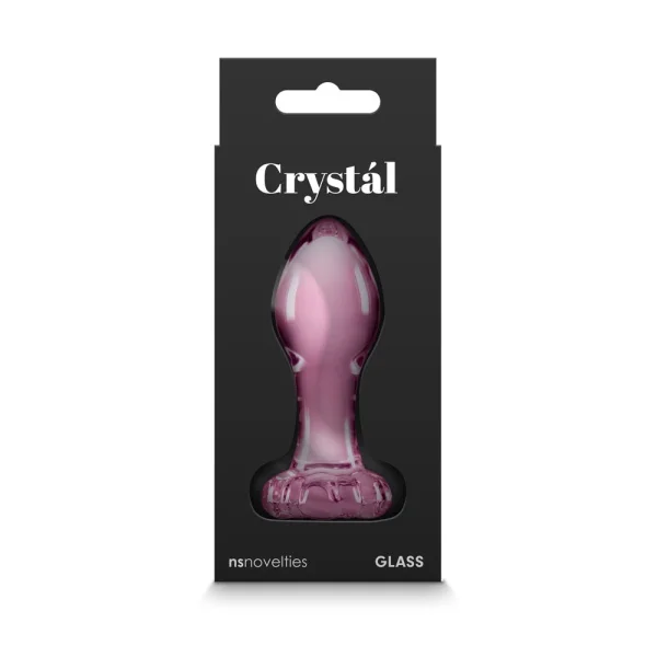 Crystal Flower Glass Anal Plug Pink