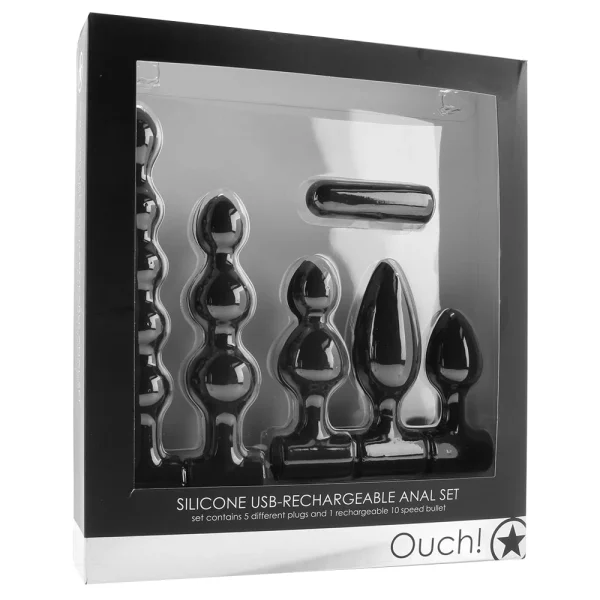 Ouch! Silicone Rechargeable Anal Set