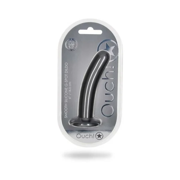Realistic Dildos: Shots Ouch! Smooth Silicone 6 In. G-spot Dildo Gunmetal