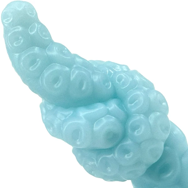 Uncover Creations Tentacle Knot II Glow In The Dark 8" Silicone Fantasy Dildo - Deep Dive Blue