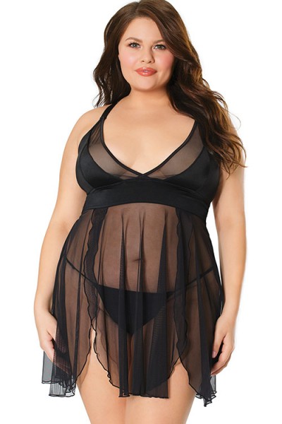 Coquette Vixen Mesh Babydoll with G-String