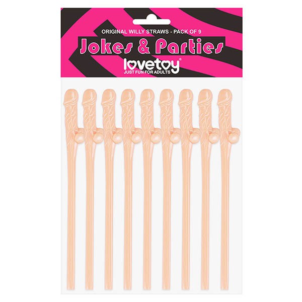 Penis Style Drinking Straws x9