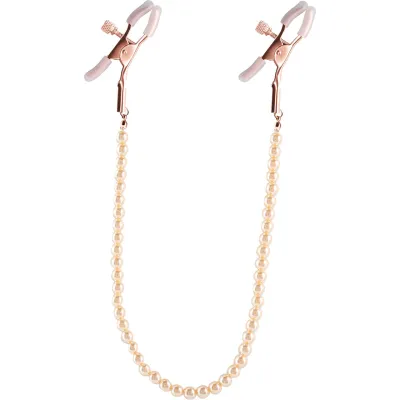 Bound Adjustable DC1 Pearl Chain Nipple Clamps by NS Novelties Rose Gold
