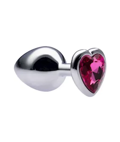 Kink Range Alloy Love Heart Gemmed Butt Plug - 3.2 Inch - Pink - Medium — image 5 of 7