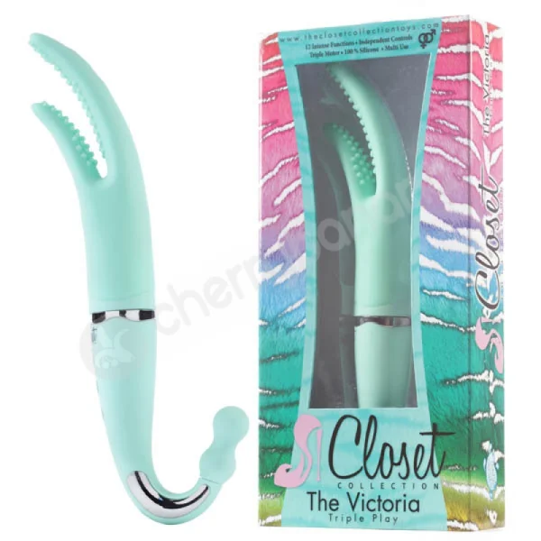 The Victoria Triple Play Turquoise Vibrator