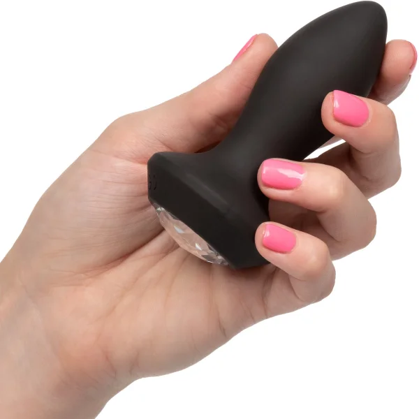 Power Gem Silicone Vibrating Petite Crystal Anal Probe by CalExotics - Black