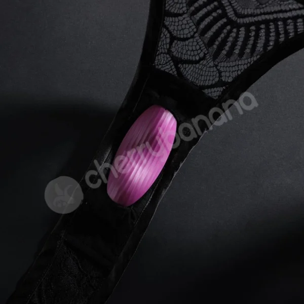 Svakom Edeny Vibrating Panties Purple Curved Vibrator With Black Tie-side Underwear