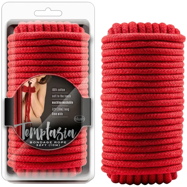 Temptasia Bondage Rope 32 Feet By Blush Novelties - Red