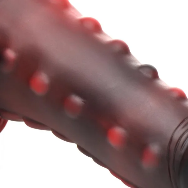 Lava Demon Thick Nubbed Silicone Dildo - Red-black