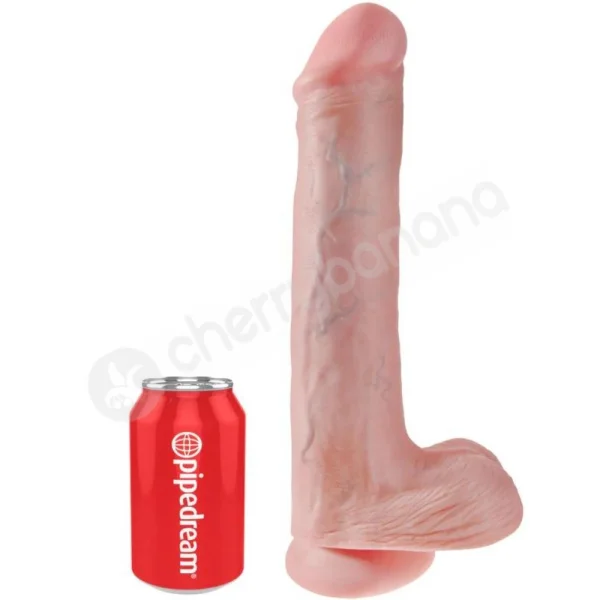 King Cock 13" Cock With Balls Flesh Dildo