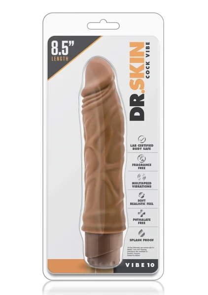 Dr. Skin - Cock Vibe 10 - 8.5 Inch Vibrating Cock  - Mocha