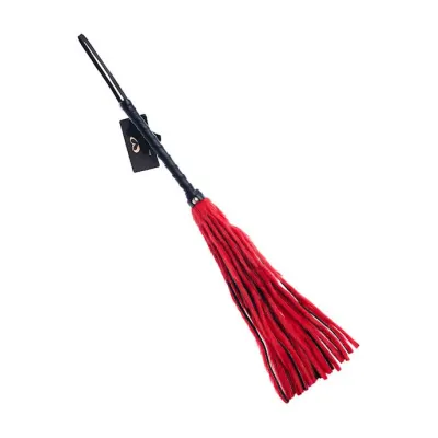Bound X Faux Fur Flogger With Lambskin Handle Red Black