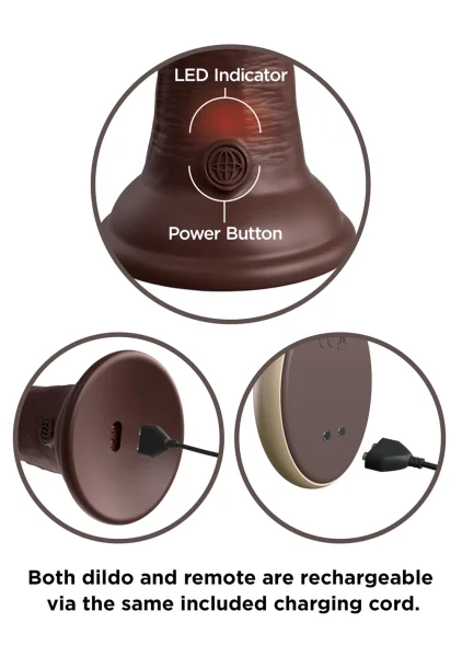 King Cock Elite 9 Inch Dual Density Vibrating Cock Flesh Brown — image 16 of 25