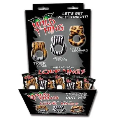 Wild Things Animal Rings 24 Piece Display Assorted