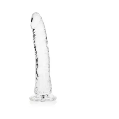 Realistic Dildos Realrock Crystal Clear Slim 8 In Dildo Clear