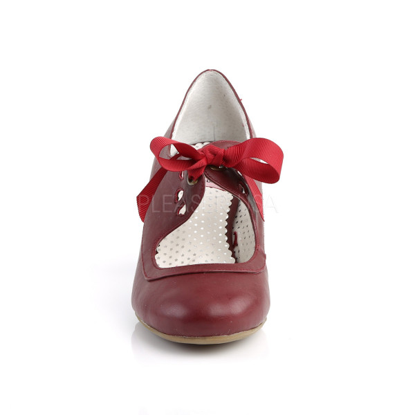2 1/2 inches Cuben Heel Mary Jane Pump W/ Ribbon Tie