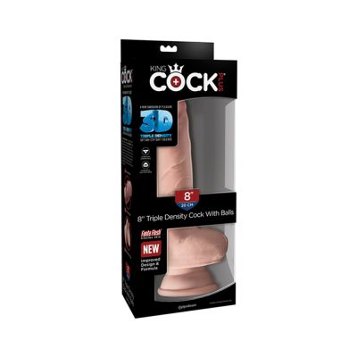 King Cock Triple Density 8 inches Cock Balls Beige Dildo