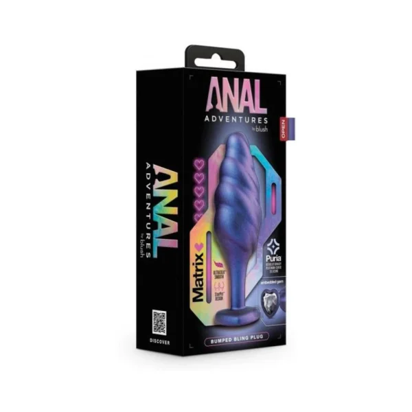 Anal Adventures Matrix - Bumped Bling Plug -  Sapphire