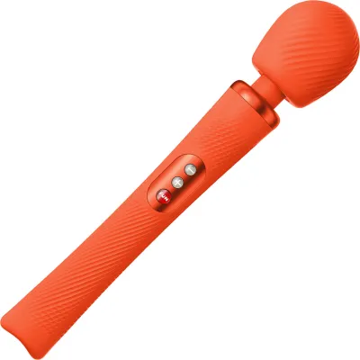 Fun Factory VIM Silicone Rechargeable Vibrating Weighted Rumble Wand Sunrise Orange