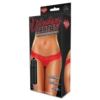 Hustler Vib Lace Thong Red M L