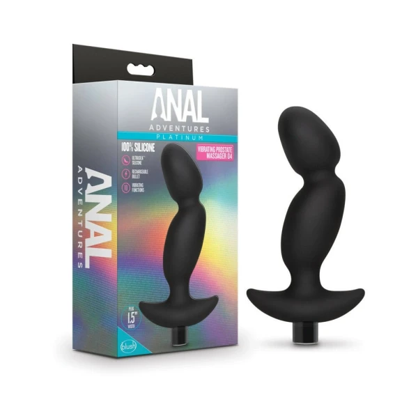 Blush Anal Adventures Platinum Silicone Vibrating Prostate Massager 04 - Black — image 9 of 9
