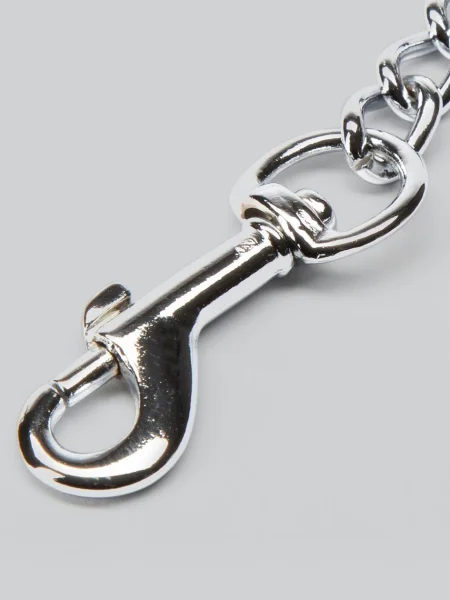 DOMINIX Deluxe Leather Handle Chain Leash