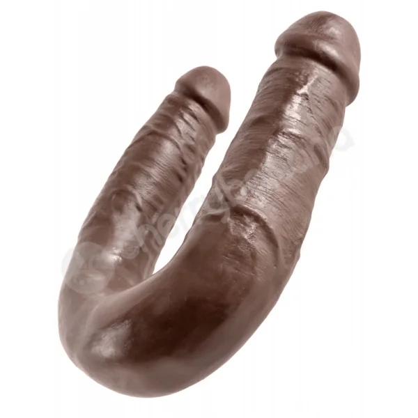 King Cock Brown U-shaped Medium Double Trouble Dildo