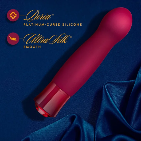 Oh My Gem Classy Rechargeable Silicone Warming G-Spot Vibrator By Blush - Garnet Red