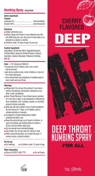 Deep Af Deep Throat Numbing Spray -  Cherry - 1 Fl. Oz.