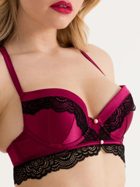 Lovehoney Satin Romance Purple Push-up Bra