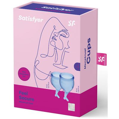 Satisfyer Feel Secure Dark Blue Silicone Menstrual Cups Set of 2