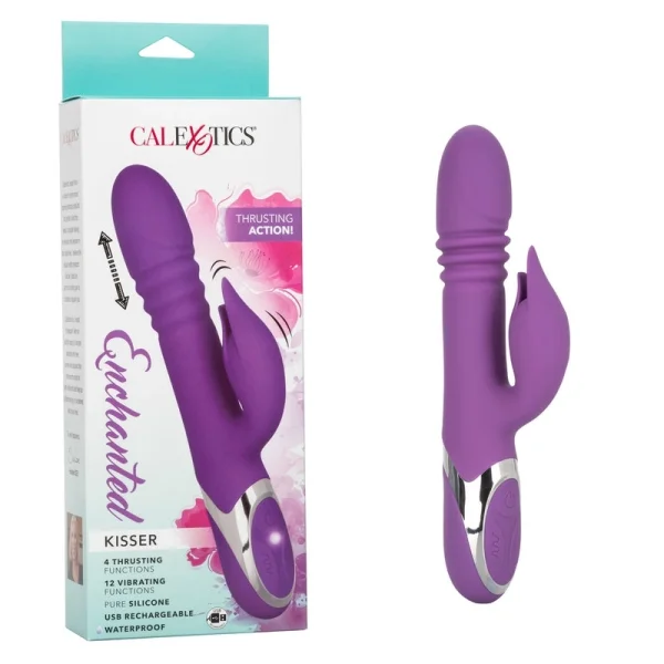 Enchanted Kisser Silicone Rechargeable Thrusting Rotating Dual Stimulation Vibrator by CalExotics